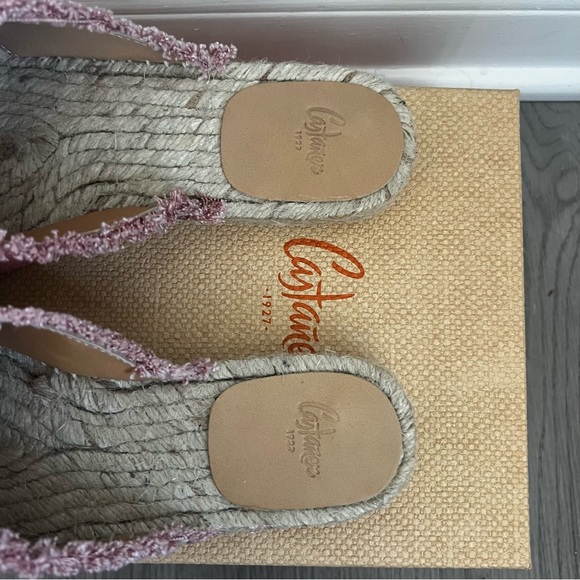 NIB Castaner Palmera Espadrille Canvas Slide Sandals Red Rosa Oscuro 36 6 - Picture 6 of 12